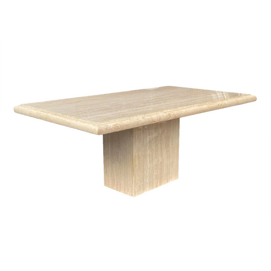 Travertine Pedestal Dining Table