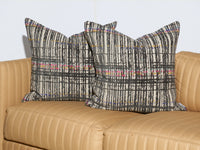 Black Velvet Patterned Pillow