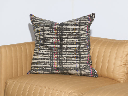 Black Velvet Patterned Pillow
