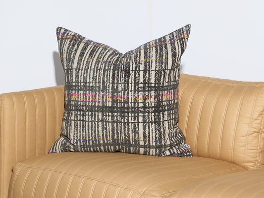 Black Velvet Patterned Pillow