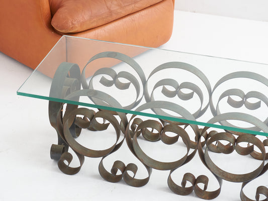 Spanish Wrought Iron Coffee Table, 1940s