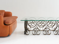Spanish Wrought Iron Coffee Table, 1940s