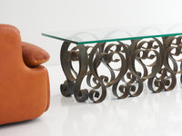 Spanish Wrought Iron Coffee Table, 1940s