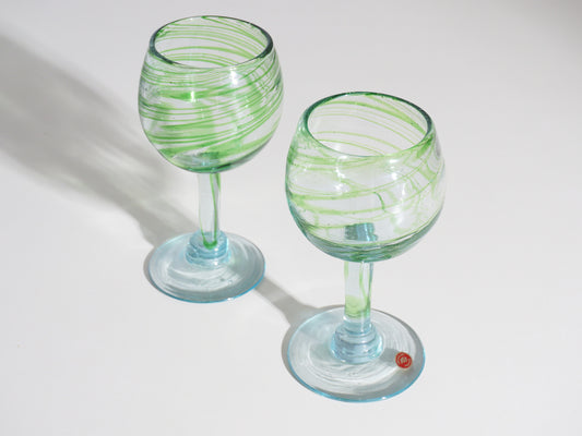 Pair of Swirly Glass Goblets