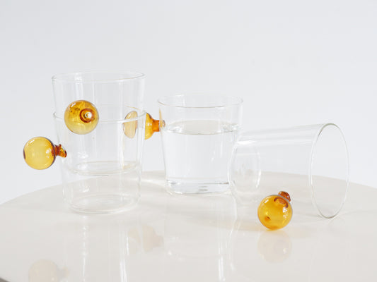 Set of 4 Amber Sphere Mugs