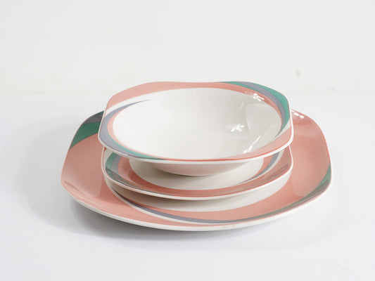 Pastel Plates & Bowls Set, 1980s