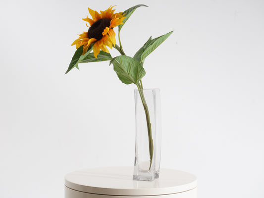 Tall Curved Glass Vase, 1980s