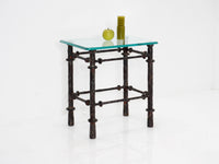 Giacometti Style Cast Metal Side Table, 1970s