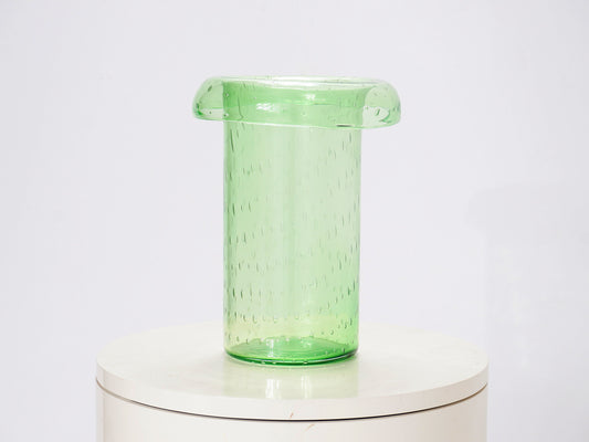 Green Glass Mushroom Vase, 1960s