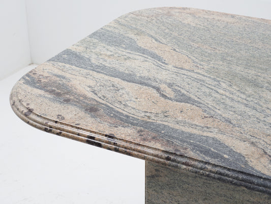 Veined Granite Pedestal Dining Table, 1970s