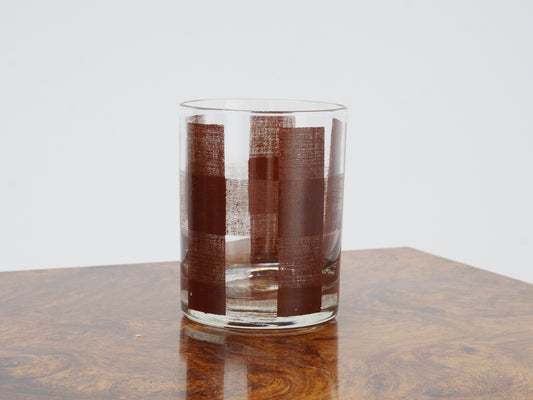 Brown checked glass tumbler