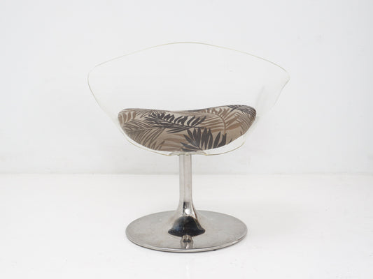 Lucite & Chrome Swivel Chair, 1970s