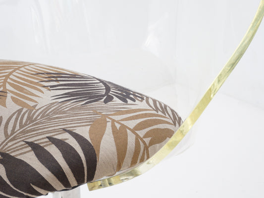 Lucite & Chrome Swivel Chair, 1970s