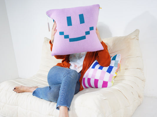 Pixel Smile Pillow Cover