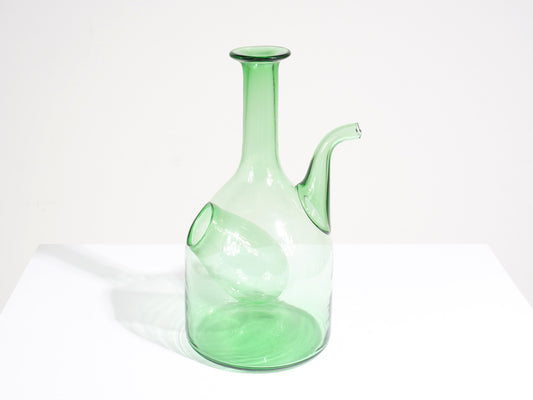 Italian Light Green Glass Decanter, 1960s