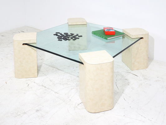 Postmodern Glass & Laminate Coffee Table